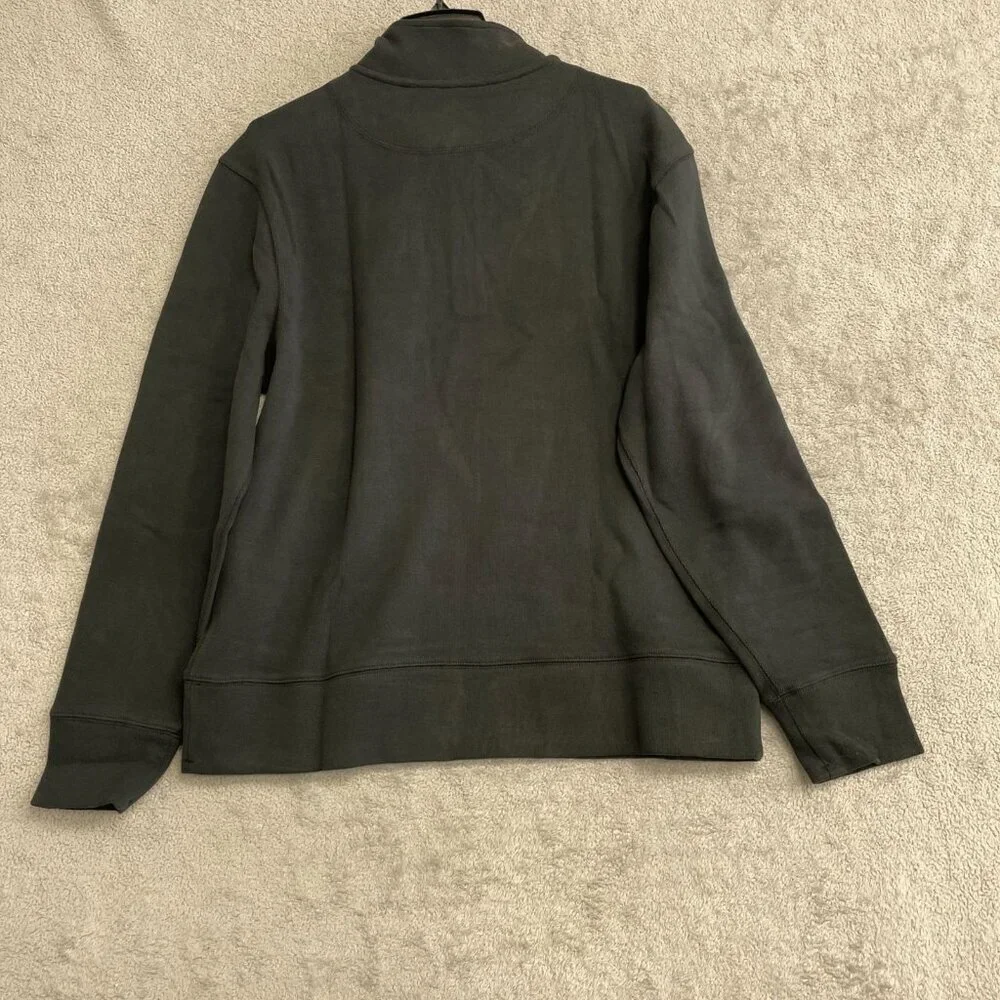 Banana Republic Men's L 1/4 Zip Pullover Sweater Black Cotton Blend i1703